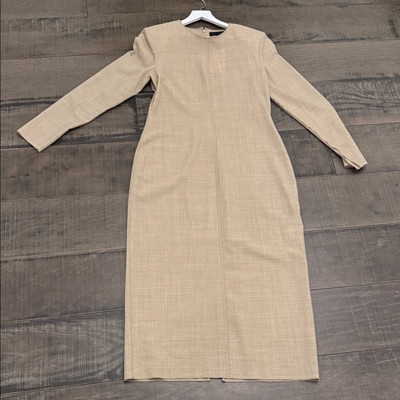 NWT Zara WOOL COLLECTION SRESS SIZE XL Beige Long Sleeve Dress - Picture 15 of 17